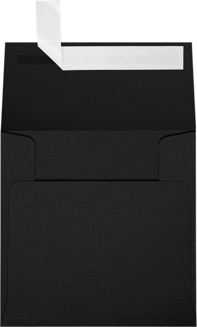 Black Linen 32lb 3 1/4 x 3 1/4 Square Envelopes with Peel & Seal