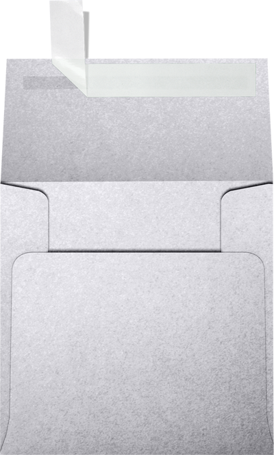 Silver Metallic 32lb 4 x 4 Square Envelopes with Peel & Seal