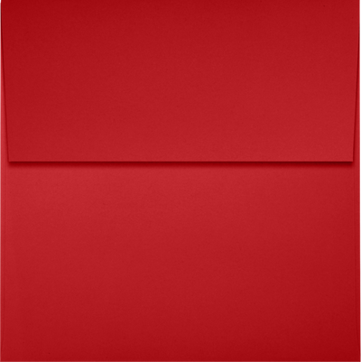 Red 32lb 4 x 4 Square Envelopes with Peel & Seal
