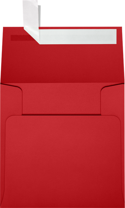 Red 32lb 4 x 4 Square Envelopes with Peel & Seal