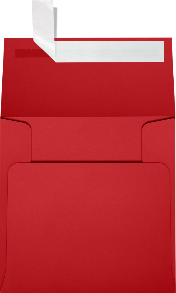 Red 32lb 4 x 4 Square Envelopes with Peel & Seal