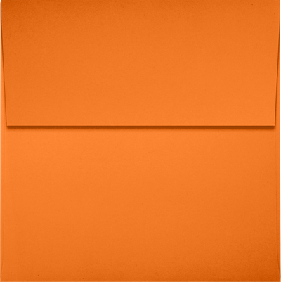 Mandarin Orange 32lb 4 x 4 Square Envelopes with Peel & Seal