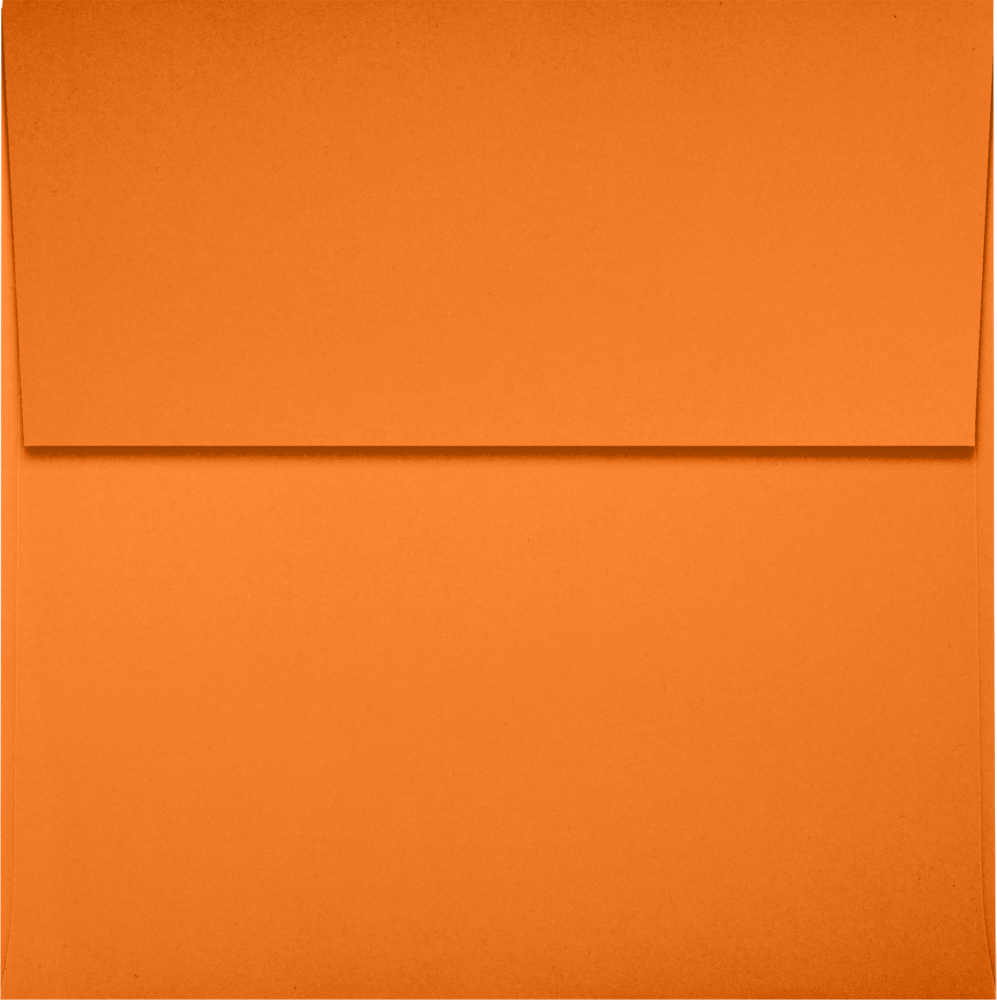 Mandarin Orange 32lb 4 x 4 Square Envelopes with Peel & Seal