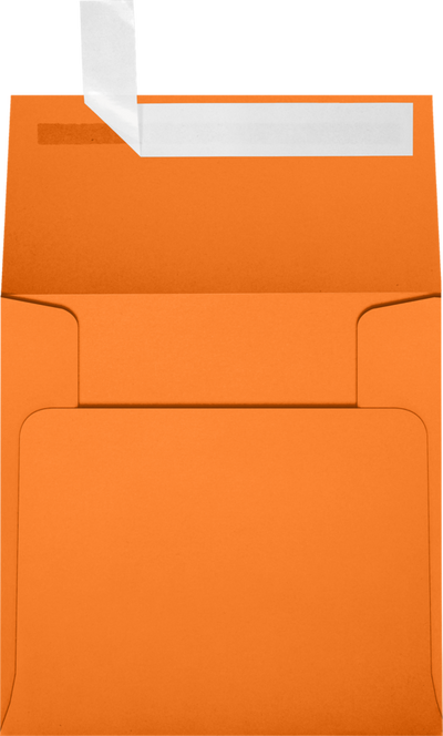 Mandarin Orange 32lb 4 x 4 Square Envelopes with Peel & Seal
