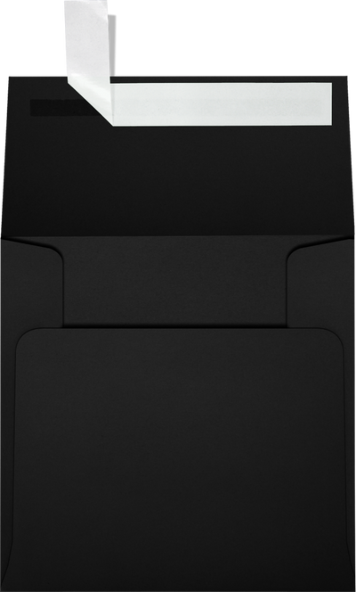 Smooth Midnight Black 32lb 4 x 4 Square Envelopes with Peel & Seal