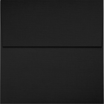 Black Linen 32lb 4 x 4 Square Envelopes with Peel & Seal