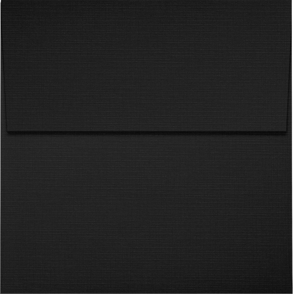 Black Linen 32lb 4 x 4 Square Envelopes with Peel & Seal