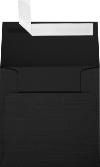 Black Linen 32lb 4 x 4 Square Envelopes with Peel & Seal