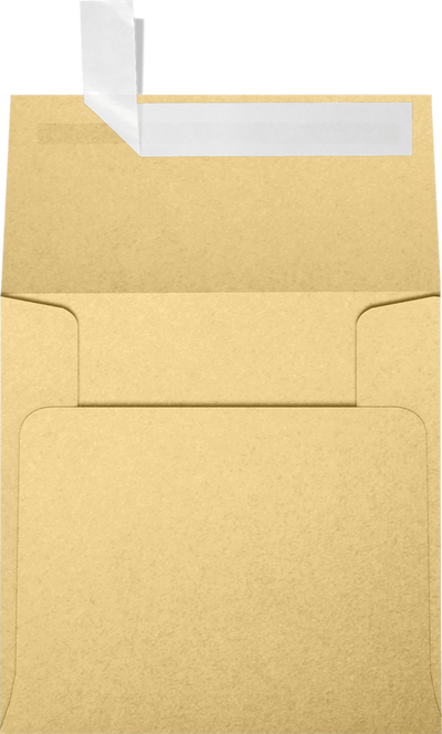 Light Gold Blonde Metallic 32lb 4 x 4 Square Envelopes with Peel & Seal