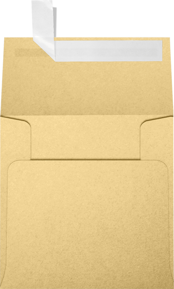 Light Gold Blonde Metallic 32lb 4 x 4 Square Envelopes with Peel & Seal
