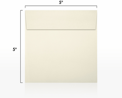 Natural 28lb Cougar 5 x 5 Square Premium Envelopes with Peel & Seal