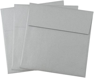 Silver Metallic 32lb 5 x 5 Square Envelopes with Peel & Seal