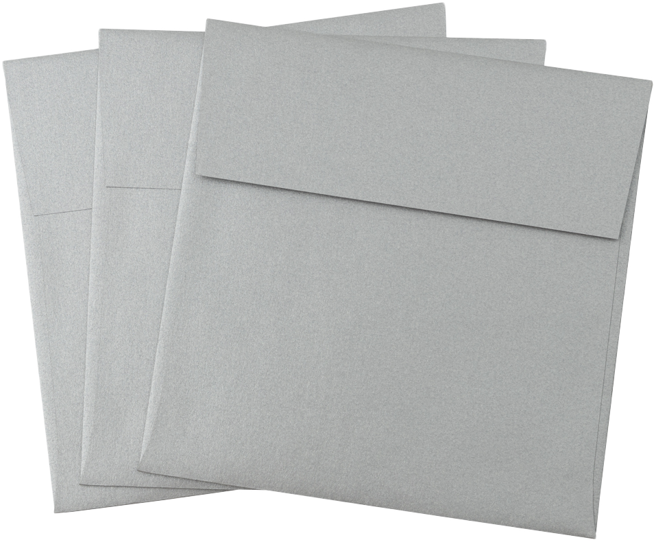 Silver Metallic 32lb 5 x 5 Square Envelopes with Peel & Seal