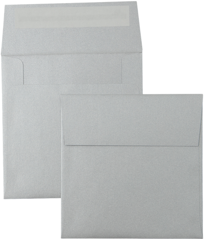 Silver Metallic 32lb 5 x 5 Square Envelopes with Peel & Seal