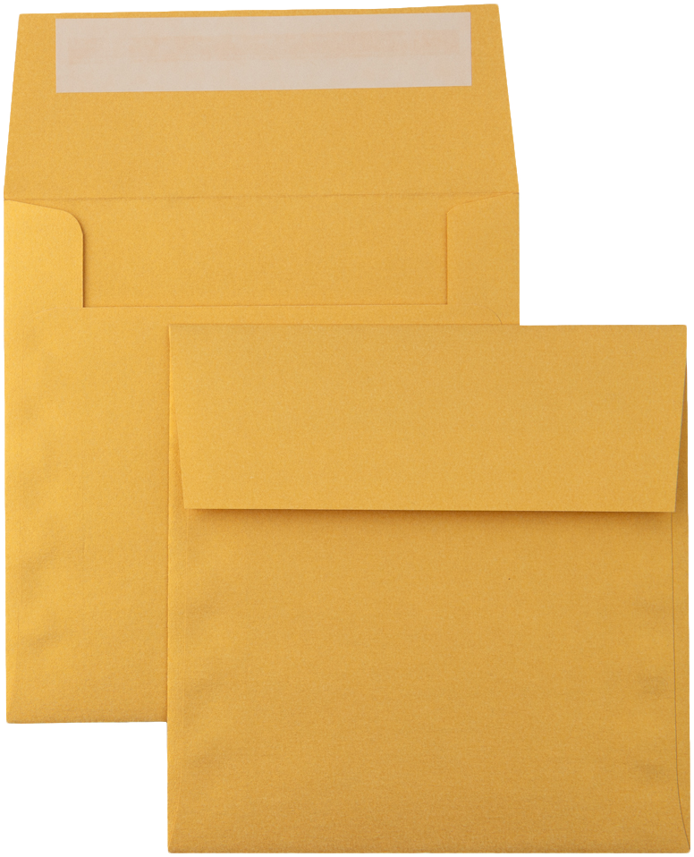 Gold Metallic 32lb 5 x 5 Square Envelopes with Peel & Seal