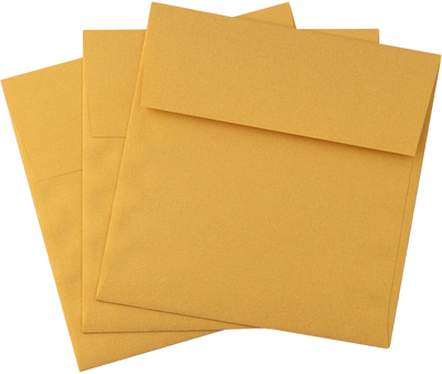 Gold Metallic 32lb 5 x 5 Square Envelopes with Peel & Seal