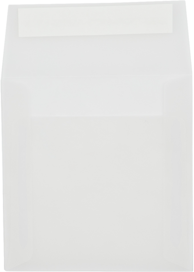 Clear Translucent 30lb 5 x 5 Square Envelopes with Peel & Seal
