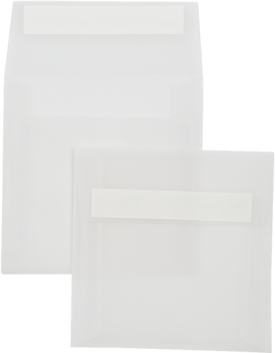 Clear Translucent 30lb 5 x 5 Square Envelopes with Peel & Seal