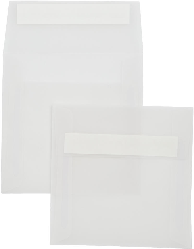 Clear Translucent 30lb 5 x 5 Square Envelopes with Peel & Seal