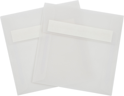 Clear Translucent 30lb 5 x 5 Square Envelopes with Peel & Seal