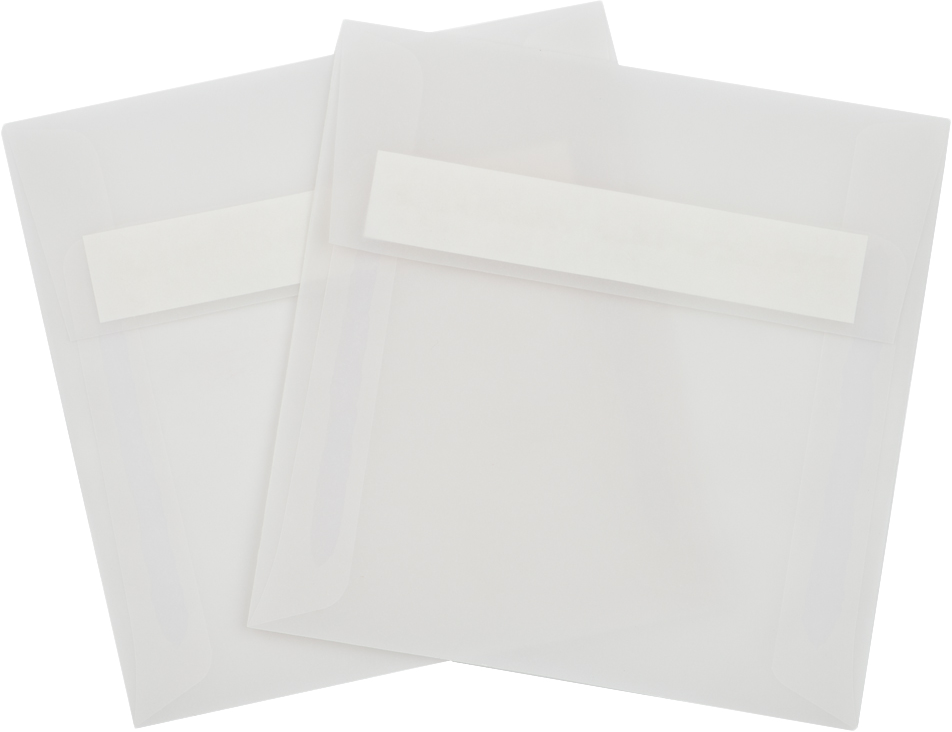 Clear Translucent 30lb 5 x 5 Square Envelopes with Peel & Seal