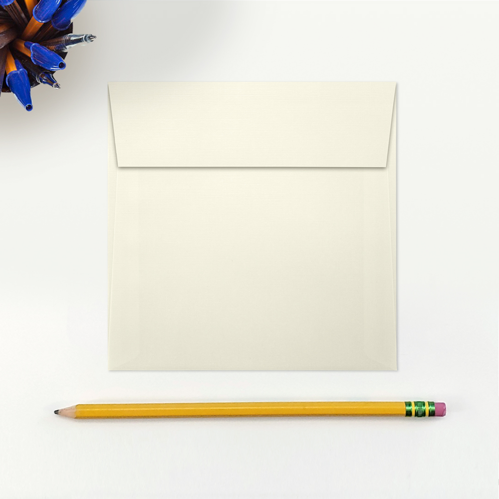 Natural Linen 32lb 5 x 5 Square Envelopes with Peel & Seal