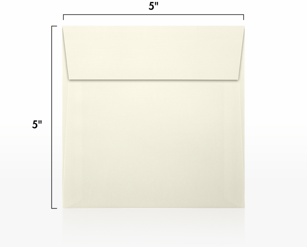 Natural Linen 32lb 5 x 5 Square Envelopes with Peel & Seal