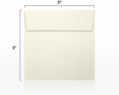 Natural Linen 32lb 5 x 5 Square Envelopes with Peel & Seal