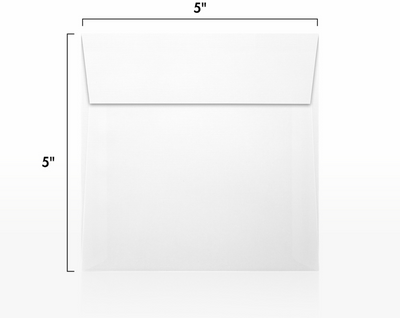 White Linen 32lb 5 x 5 Square Envelopes with Peel & Seal
