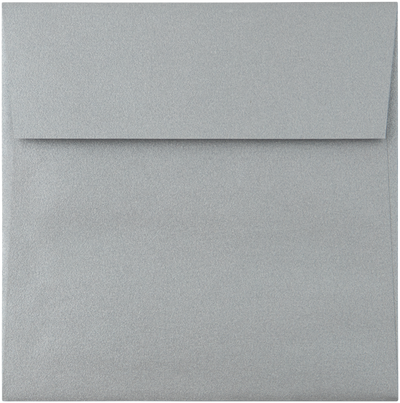 Silver Metallic 32lb 5 1/4 x 5 1/4 Square Envelopes with Peel & Seal
