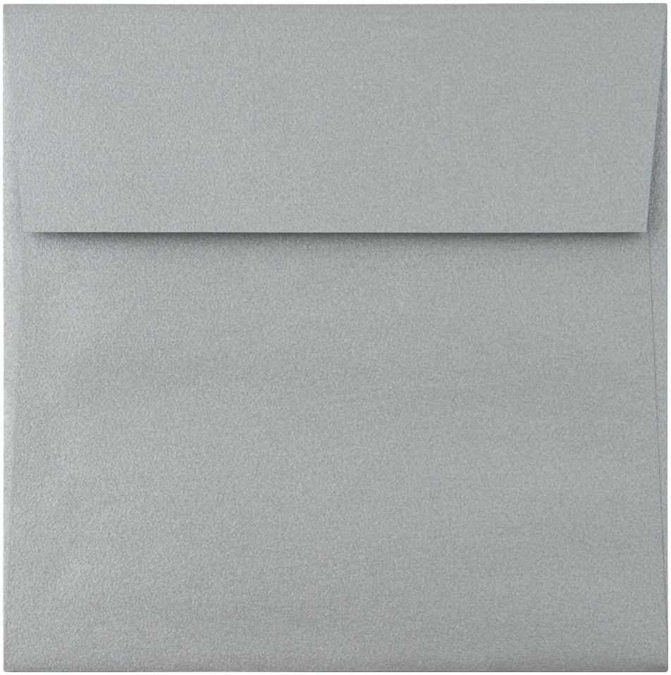 Silver Metallic 32lb 5 1/4 x 5 1/4 Square Envelopes with Peel & Seal