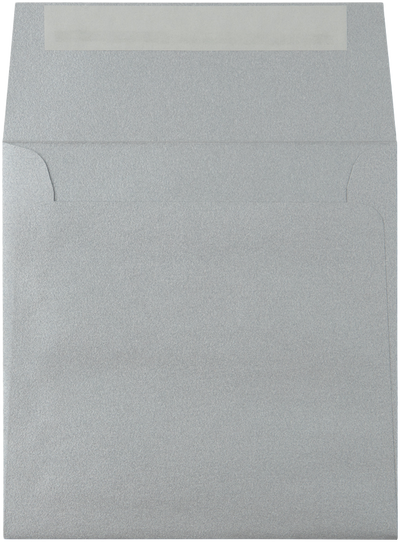 Silver Metallic 32lb 5 1/4 x 5 1/4 Square Envelopes with Peel & Seal