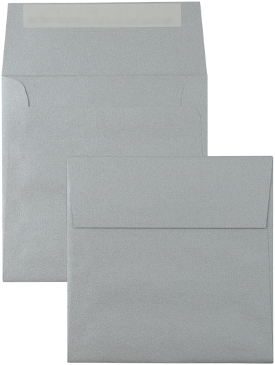 Silver Metallic 32lb 5 1/4 x 5 1/4 Square Envelopes with Peel & Seal