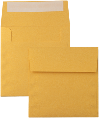Gold Metallic 32lb 5 1/4 x 5 1/4 Square Envelopes with Peel & Seal