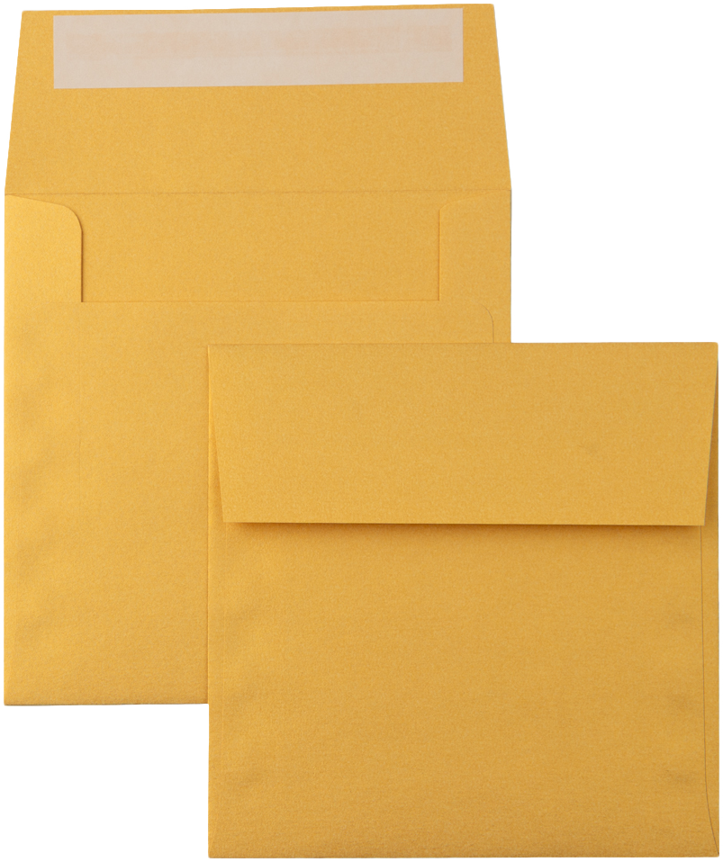 Gold Metallic 32lb 5 1/4 x 5 1/4 Square Envelopes with Peel & Seal