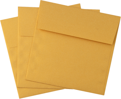Gold Metallic 32lb 5 1/4 x 5 1/4 Square Envelopes with Peel & Seal
