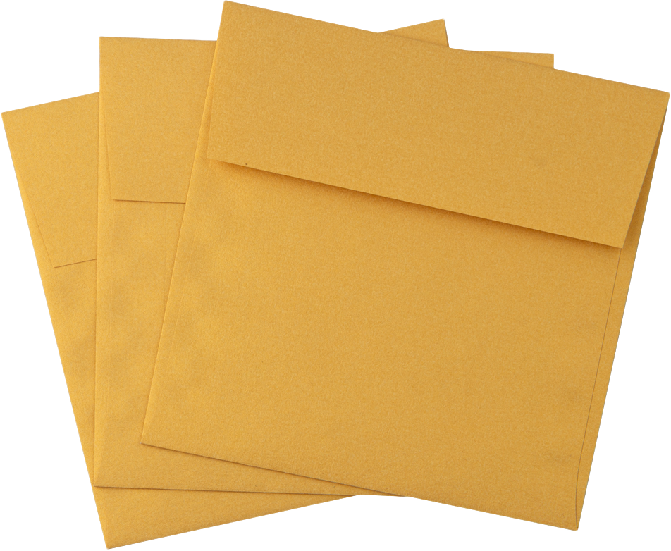Gold Metallic 32lb 5 1/4 x 5 1/4 Square Envelopes with Peel & Seal