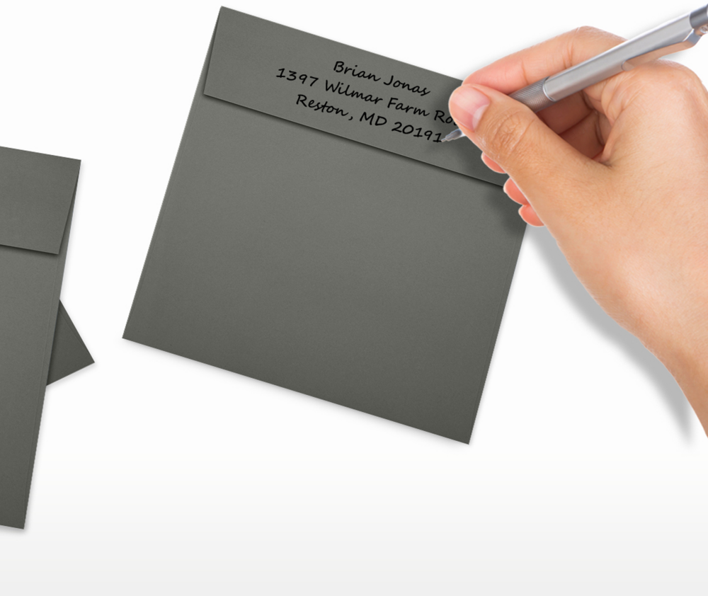 Dark Smoke Gray 32lb 5 1/4 x 5 1/4 Square Envelopes with Peel & Seal