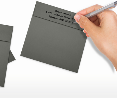 Dark Smoke Gray 32lb 5 1/4 x 5 1/4 Square Envelopes with Peel & Seal