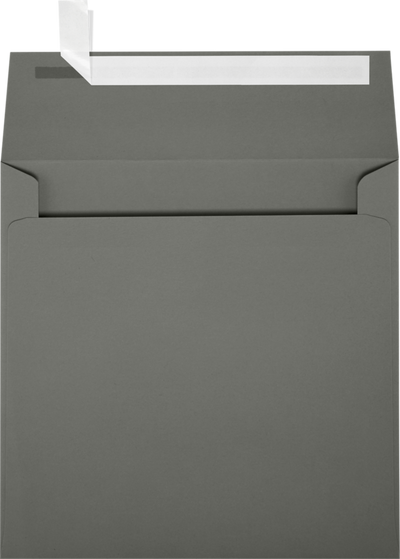 Dark Smoke Gray 32lb 5 1/4 x 5 1/4 Square Envelopes with Peel & Seal