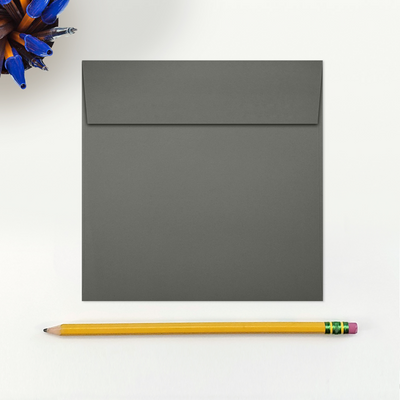 Dark Smoke Gray 32lb 5 1/4 x 5 1/4 Square Envelopes with Peel & Seal