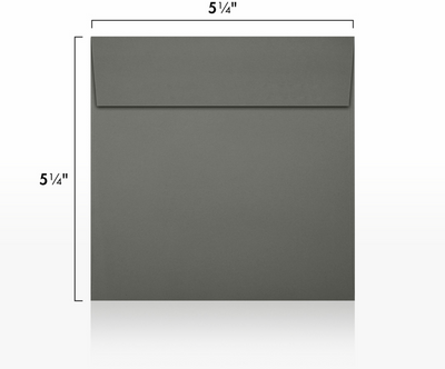 Dark Smoke Gray 32lb 5 1/4 x 5 1/4 Square Envelopes with Peel & Seal