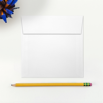 White Linen 32lb 5 1/4 x 5 1/4 Square Envelopes with Peel & Seal