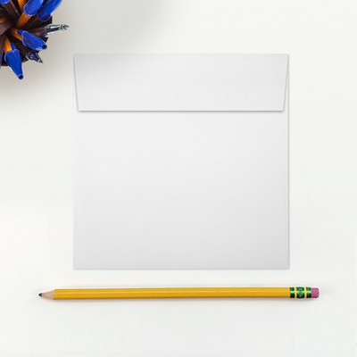 White Recycled 32lb 5 1/4 x 5 1/4 Square Envelopes with Peel & Seal