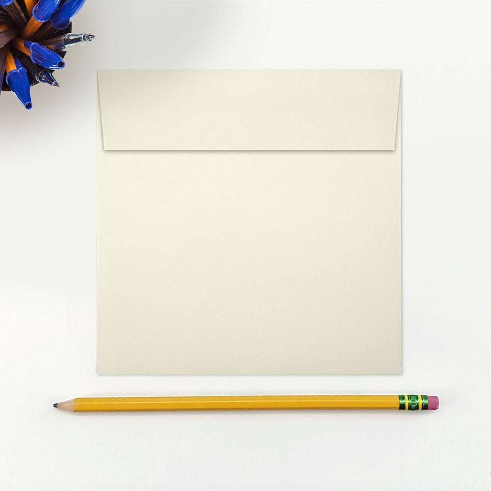 Natural 28lb Cougar 5 1/2 x 5 1/2 Square Premium Envelopes with Peel & Seal