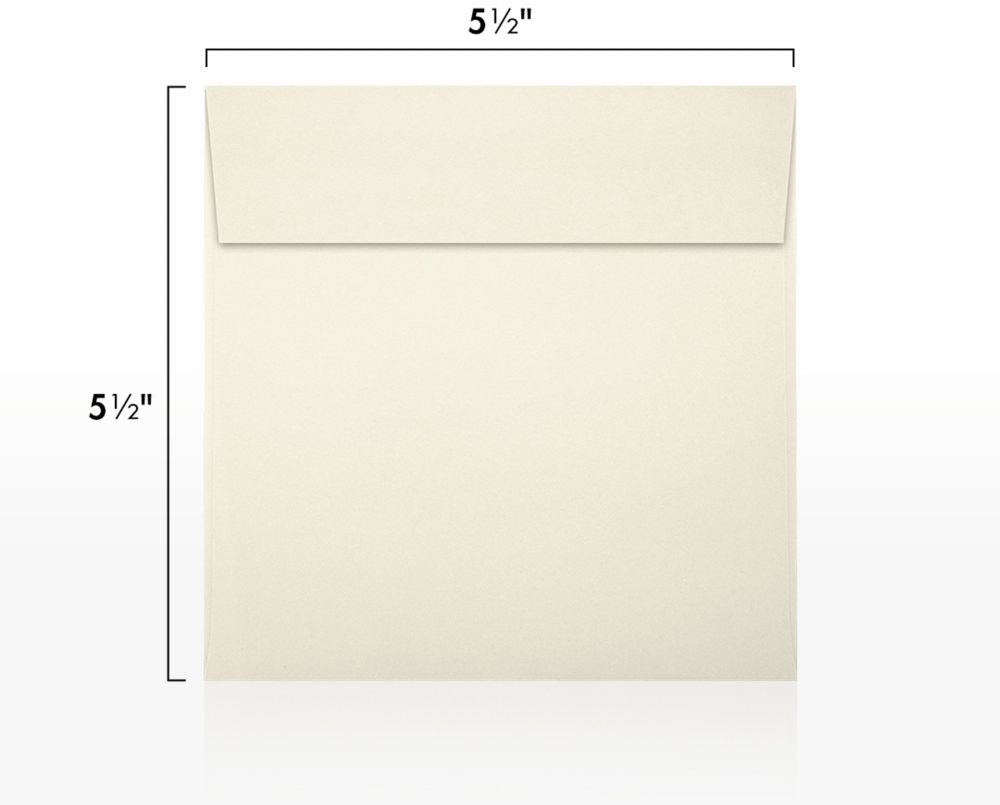 Natural 28lb Cougar 5 1/2 x 5 1/2 Square Premium Envelopes with Peel & Seal