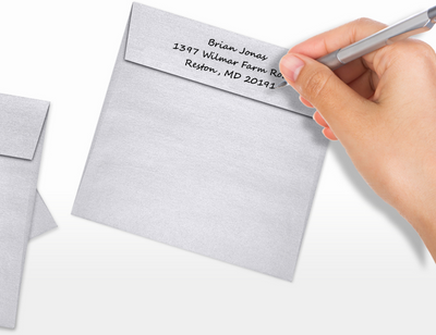 Silver Metallic 32lb 5 1/2 x 5 1/2 Square Envelopes with Peel & Seal