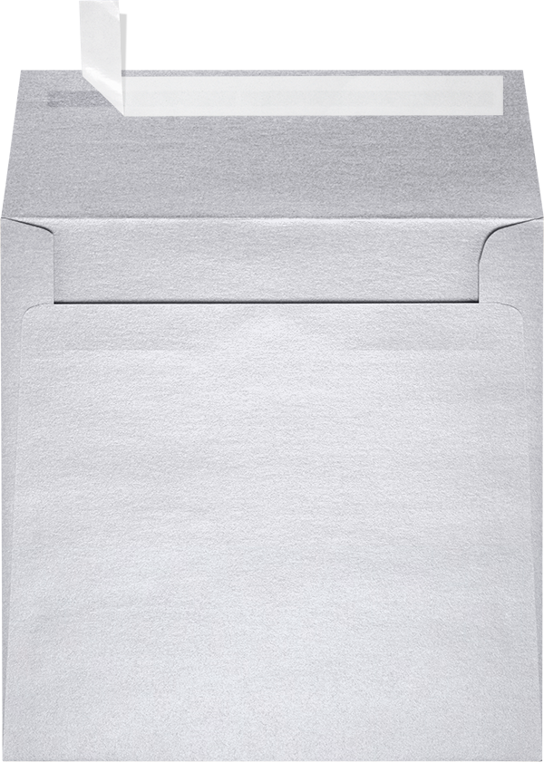 Silver Metallic 32lb 5 1/2 x 5 1/2 Square Envelopes with Peel & Seal