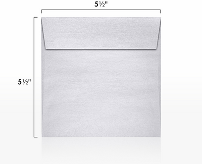 Silver Metallic 32lb 5 1/2 x 5 1/2 Square Envelopes with Peel & Seal