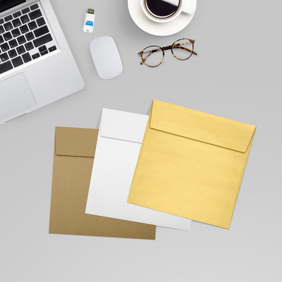 Gold Metallic 32lb 5 1/2 x 5 1/2 Square Envelopes with Peel & Seal